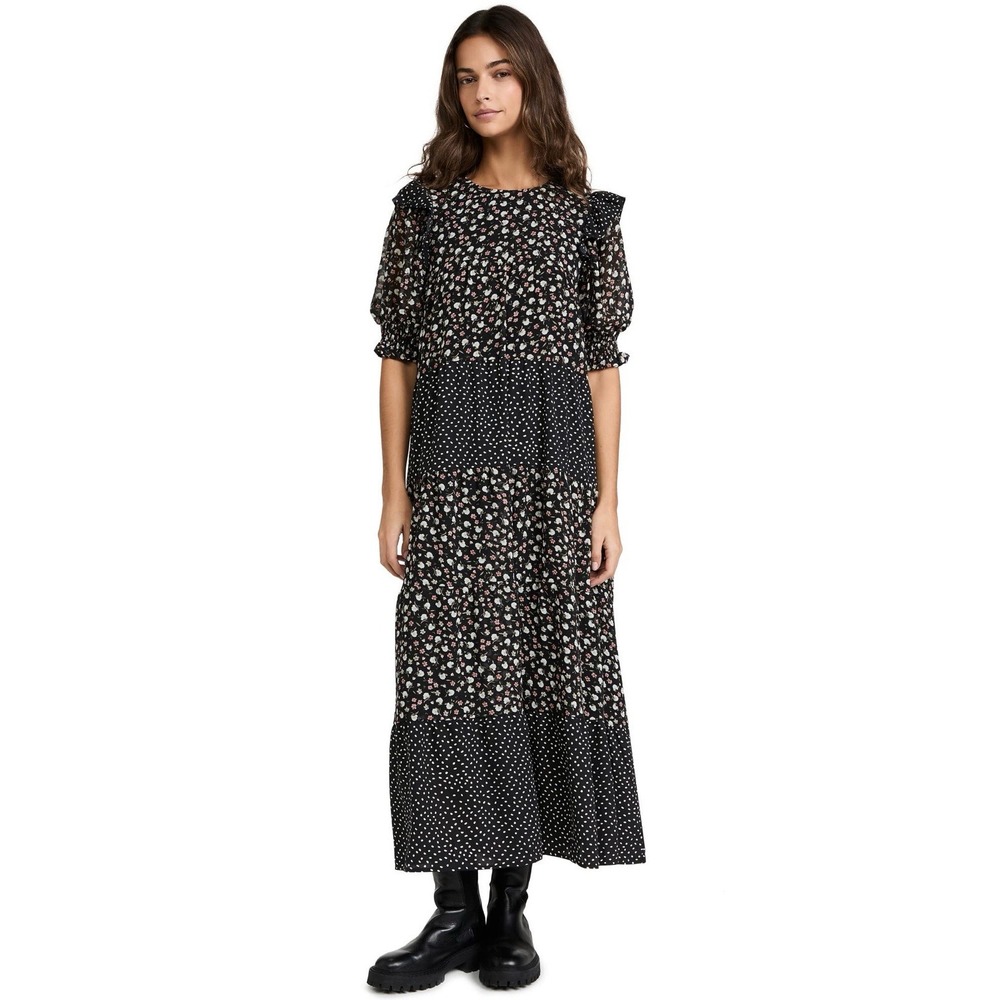 English Factory Dress Womens S Whimsigoth Witchy Dark Fairy Mystical Polkadot